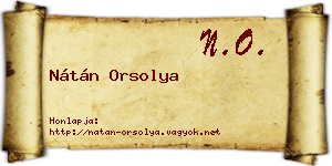 Nátán Orsolya névjegykártya